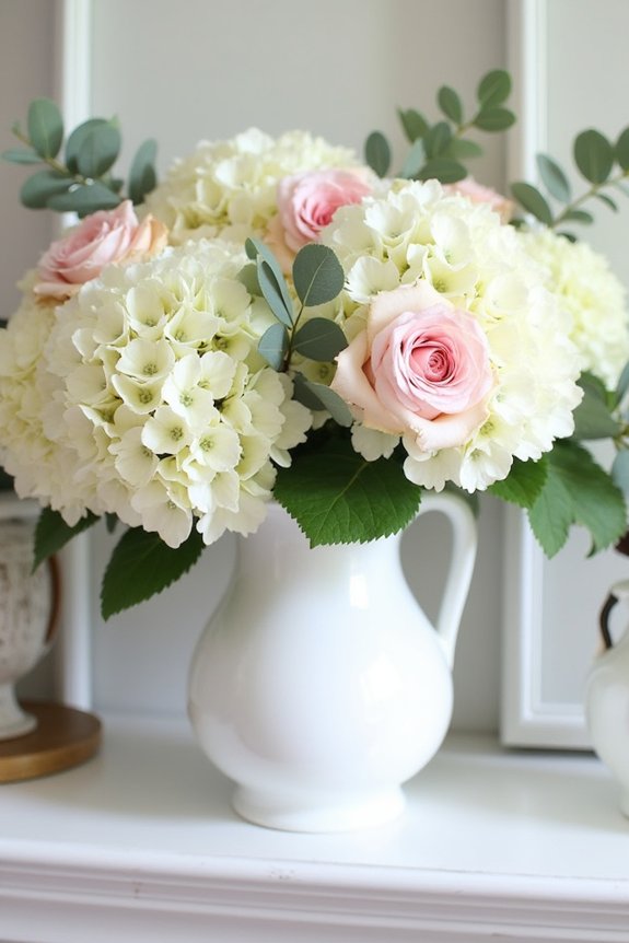 fresh blooms brighten mantels