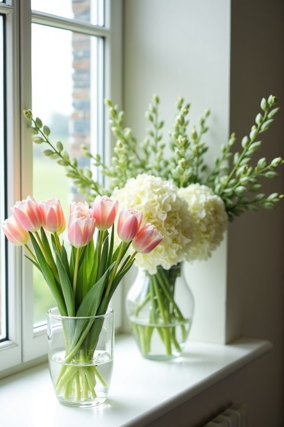 fresh flowers and greenery