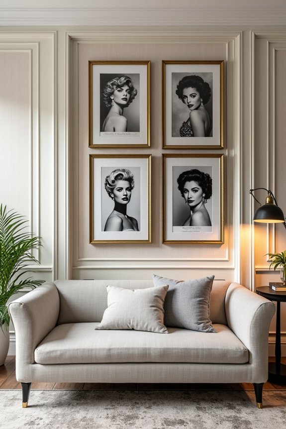 gallery wall of icons