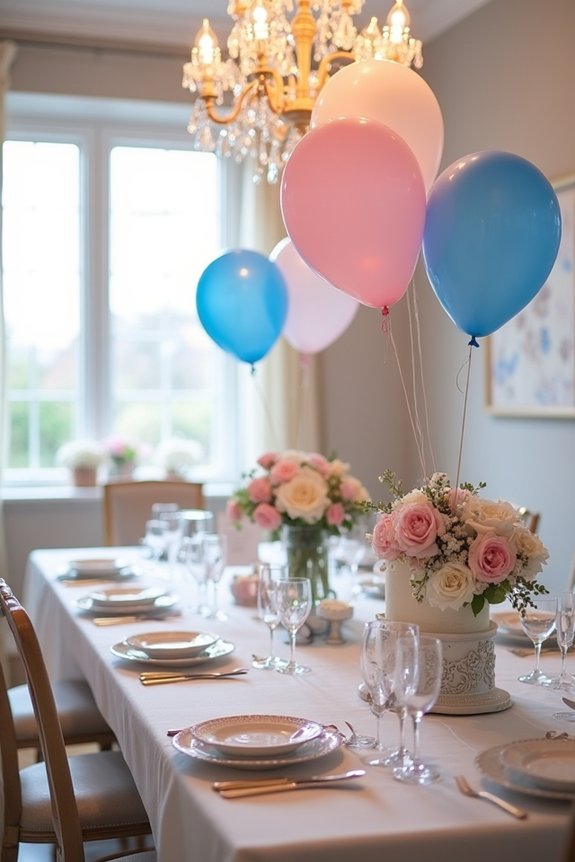 gender reveal dining decor
