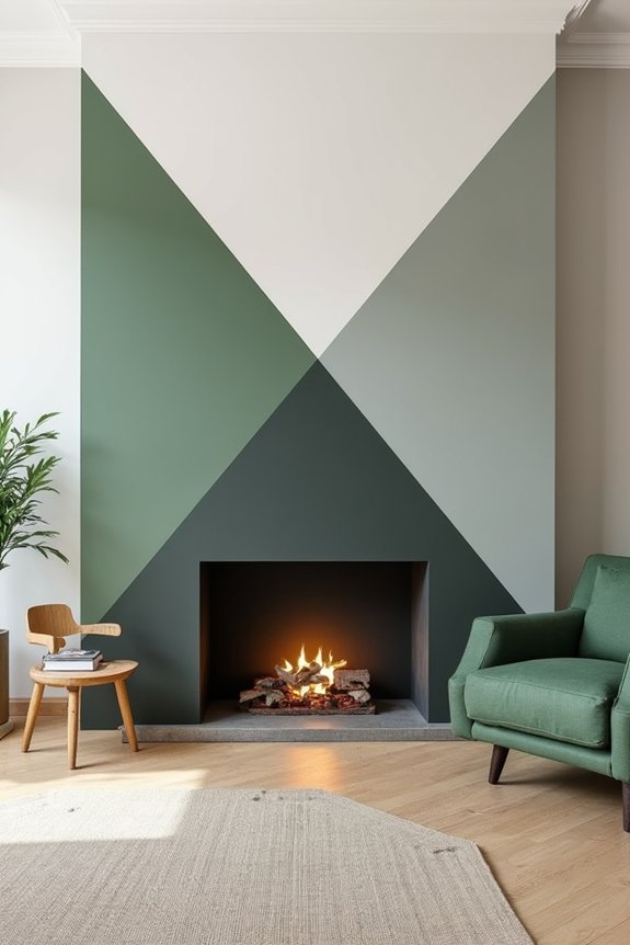 geometric chimney painting ideas