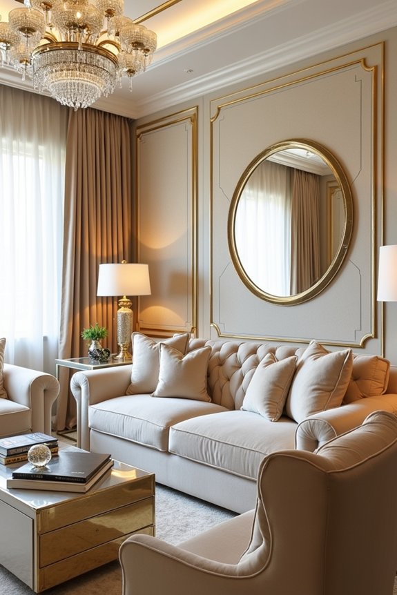 glamorous hollywood living room decor