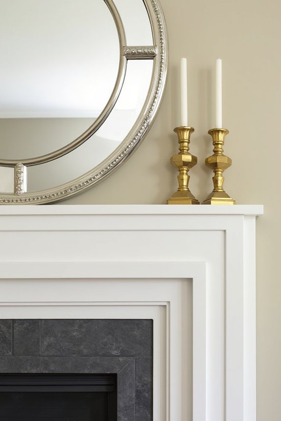 glamorous metallic mantel decor