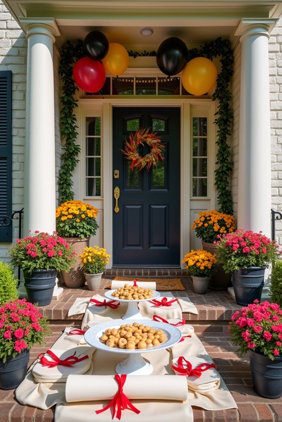 graduation celebration front porch decor