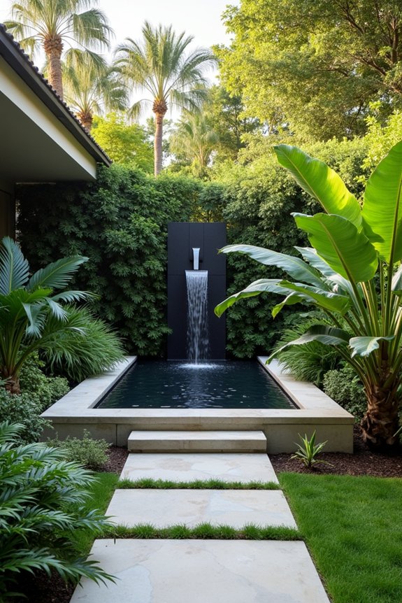 greenery and water features