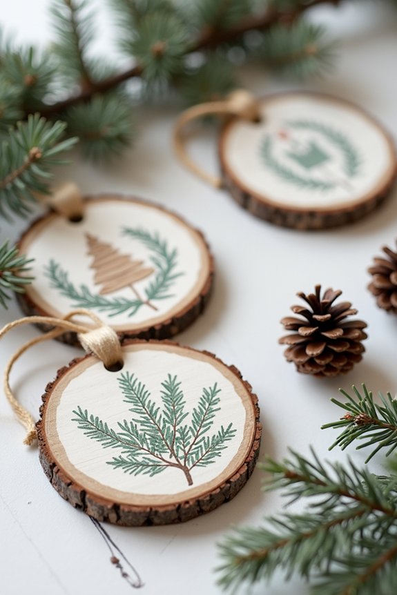 hand painted natural material ornaments