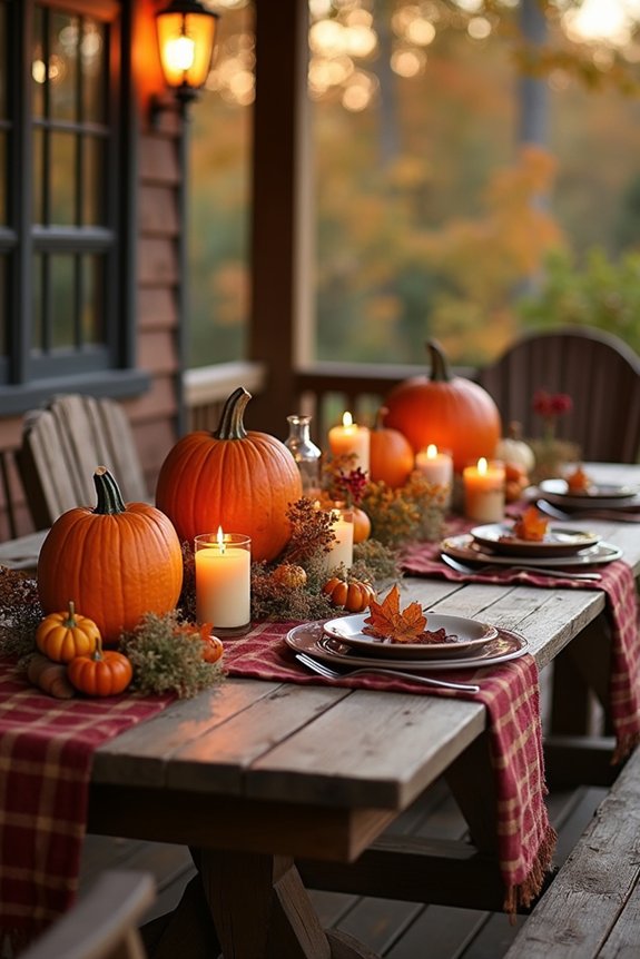 harvest table fall decor