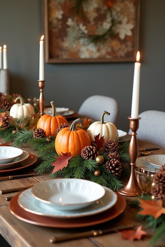harvest themed table centerpiece decorations