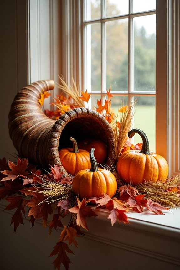 harvest window cornucopia display