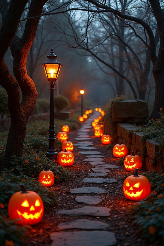 haunted yard pathway lighting