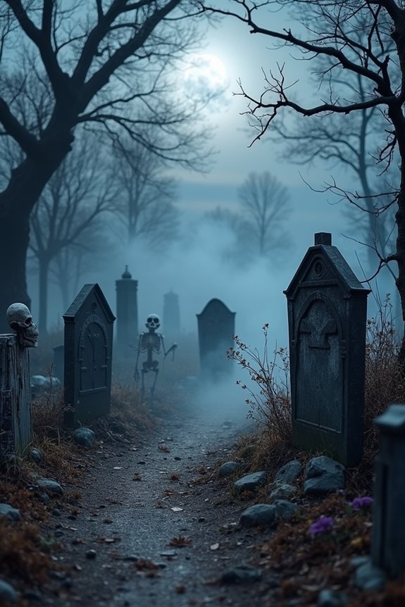 haunting diy graveyard display