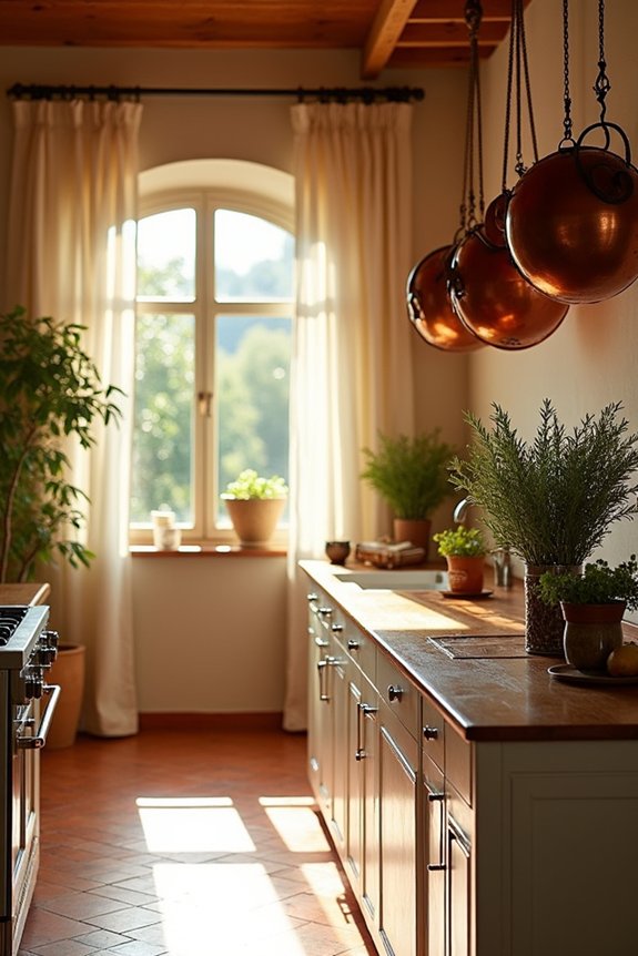 herbs and copper accents