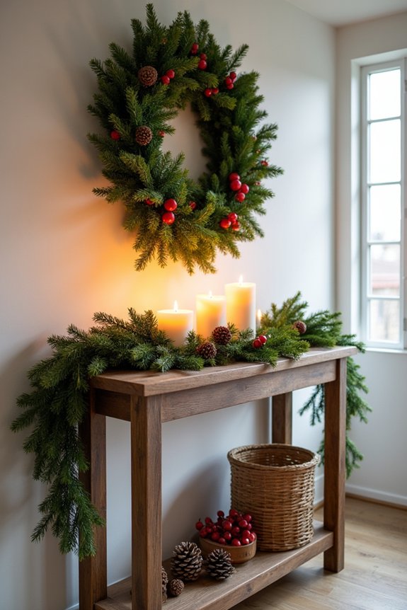 holiday vignette arrangement ideas