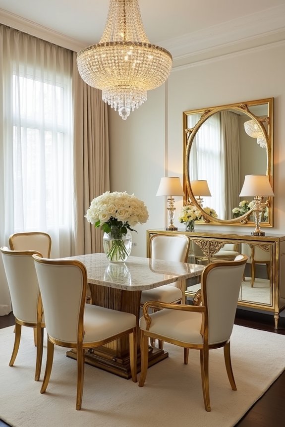 hollywood glam dining decor