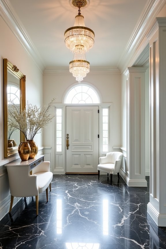 hollywood glam entryway decor