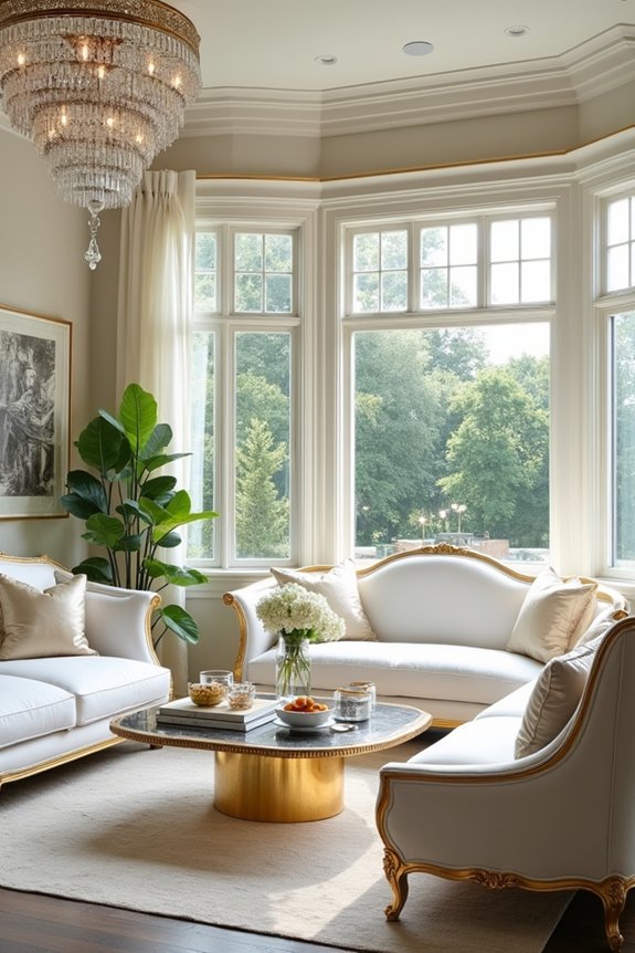 hollywood glam sunroom decor