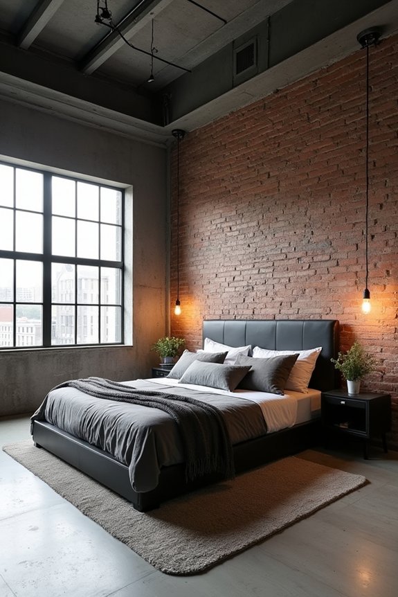 industrial master bedroom decor