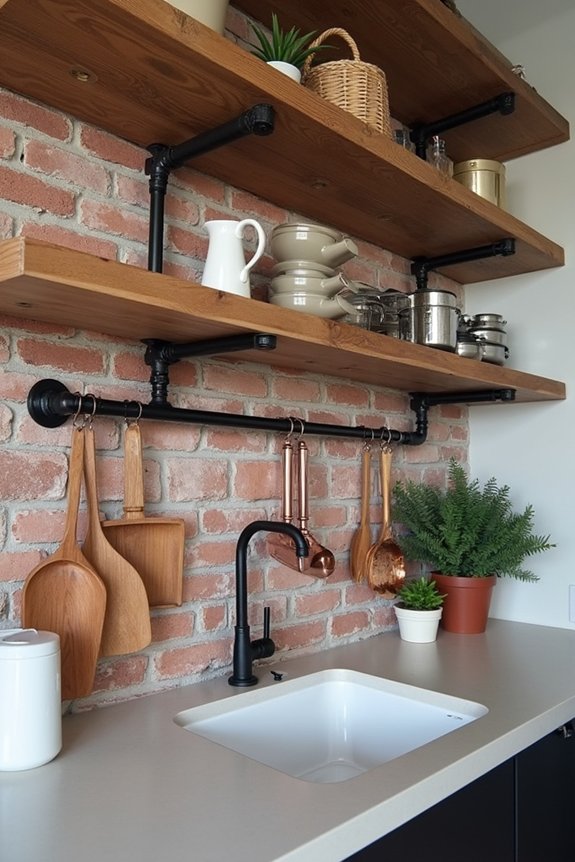 industrial open shelving style
