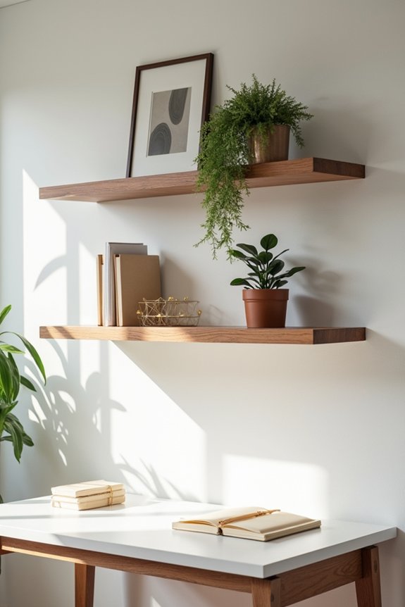 inspiring organized workspace shelves