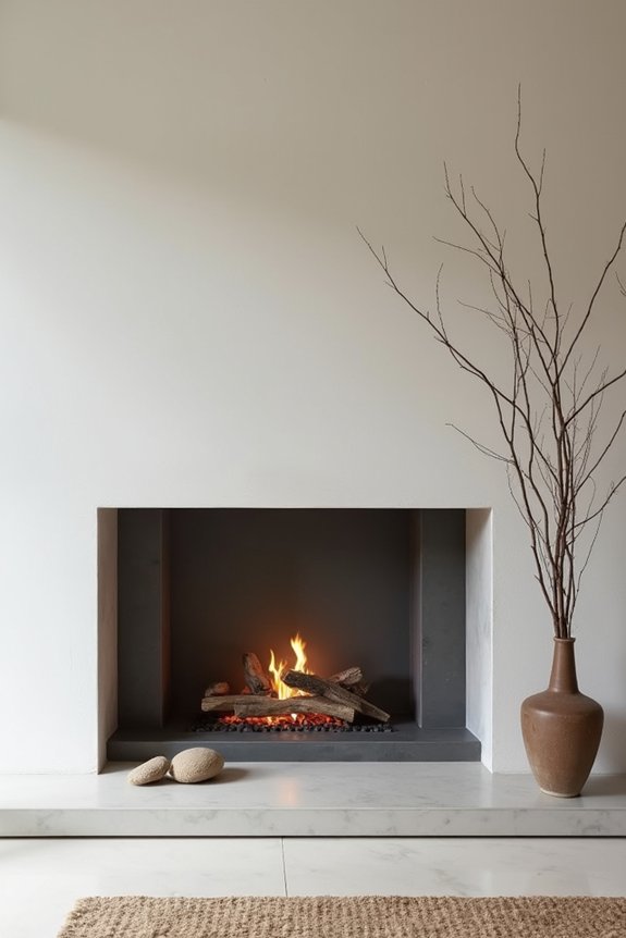 intentional minimalist mantel styling