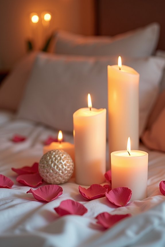 intimate candlelit bedroom ambiance