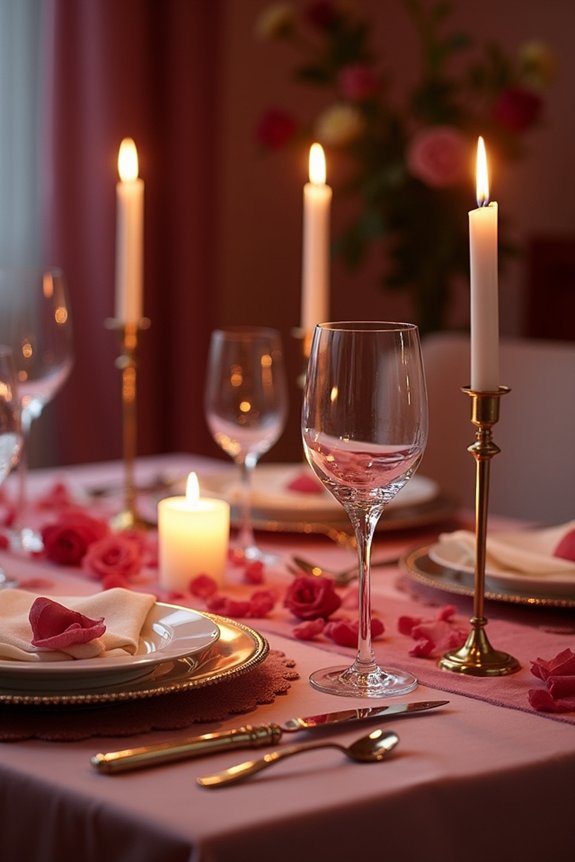 intimate romantic dinner setup