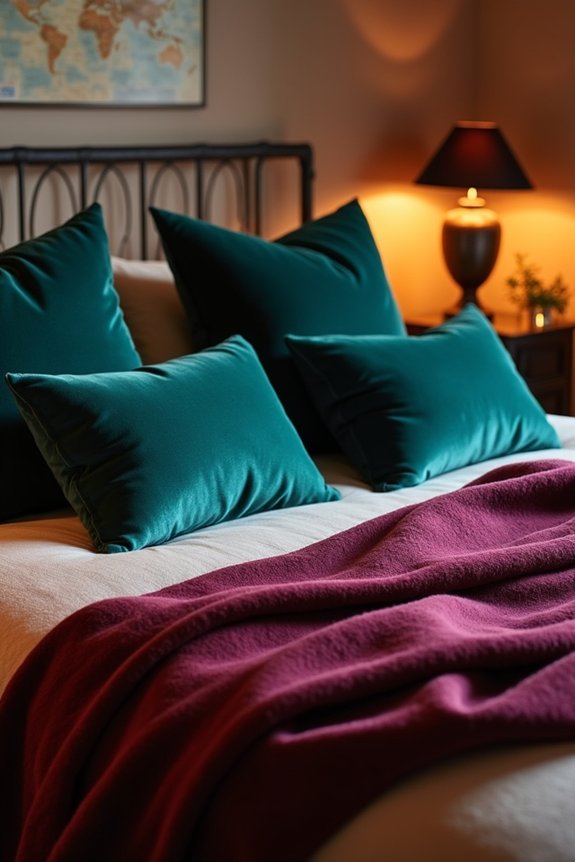 jewel toned accessory accents