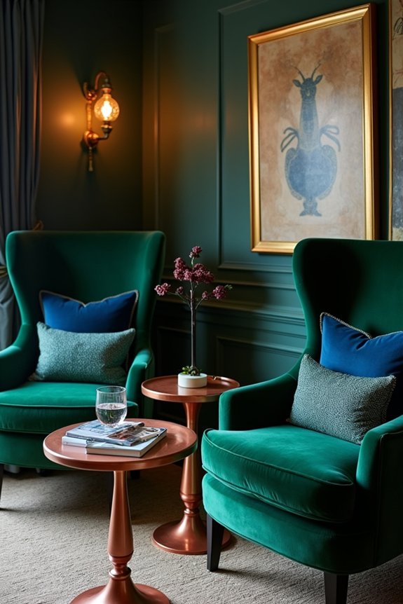 jewel tones and metallics