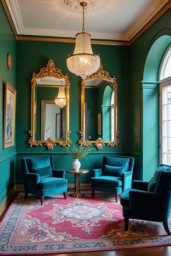 jewel tones and mirrors