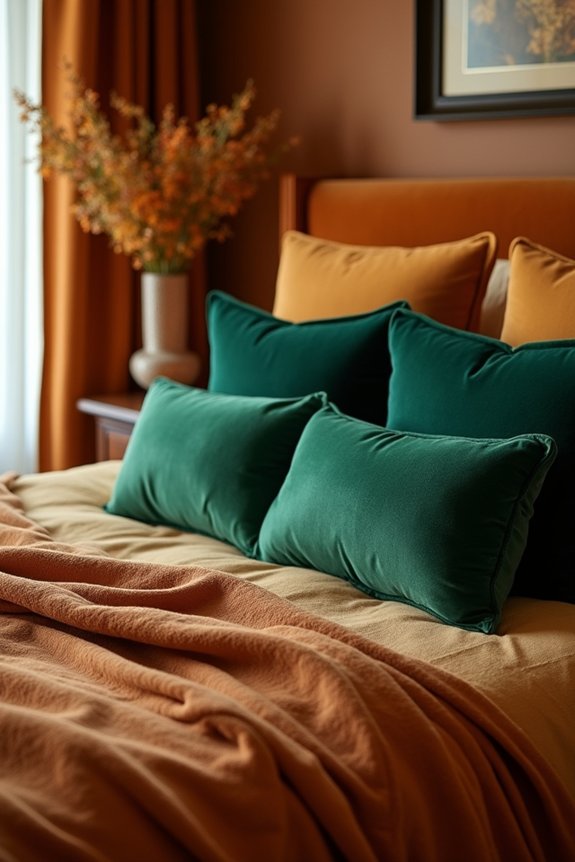 jewel tones and warm neutrals