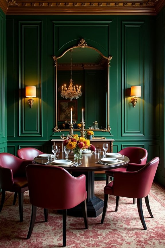 jewel tones enhance dining experience