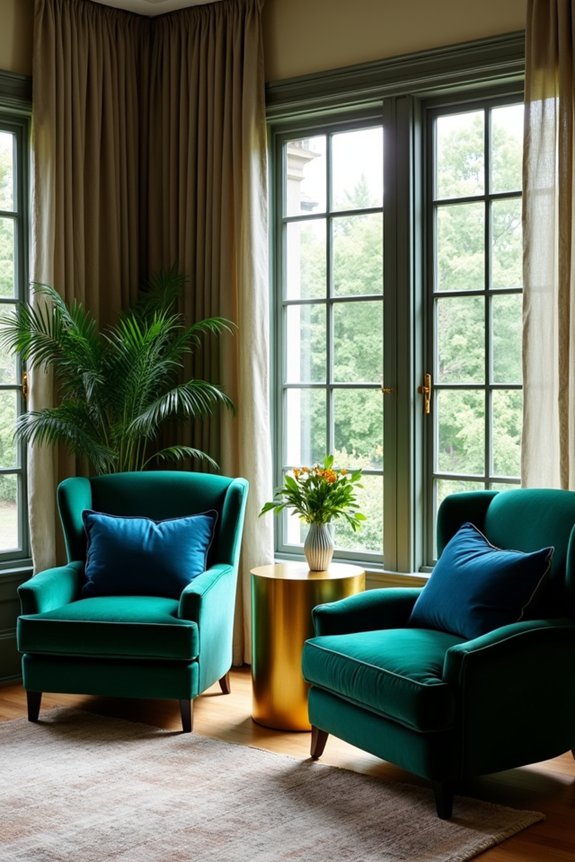 jewel tones metallic accents