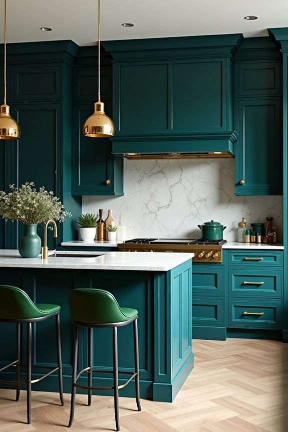 jewel tones with gold accents