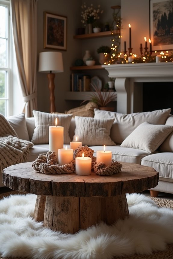 layer winter decor thoughtfully