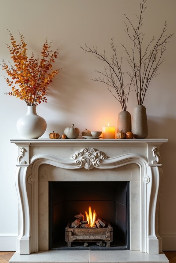 layered autumn branch arrangements