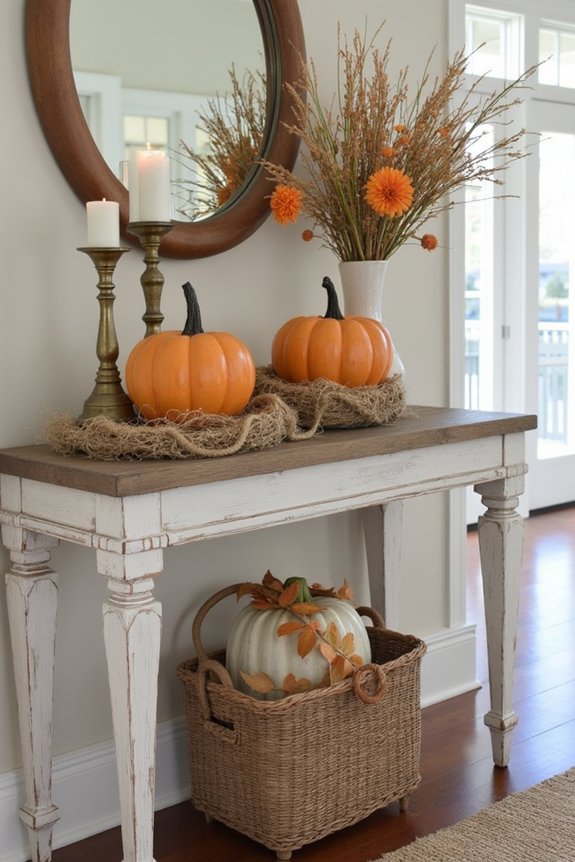 layered autumn decor display