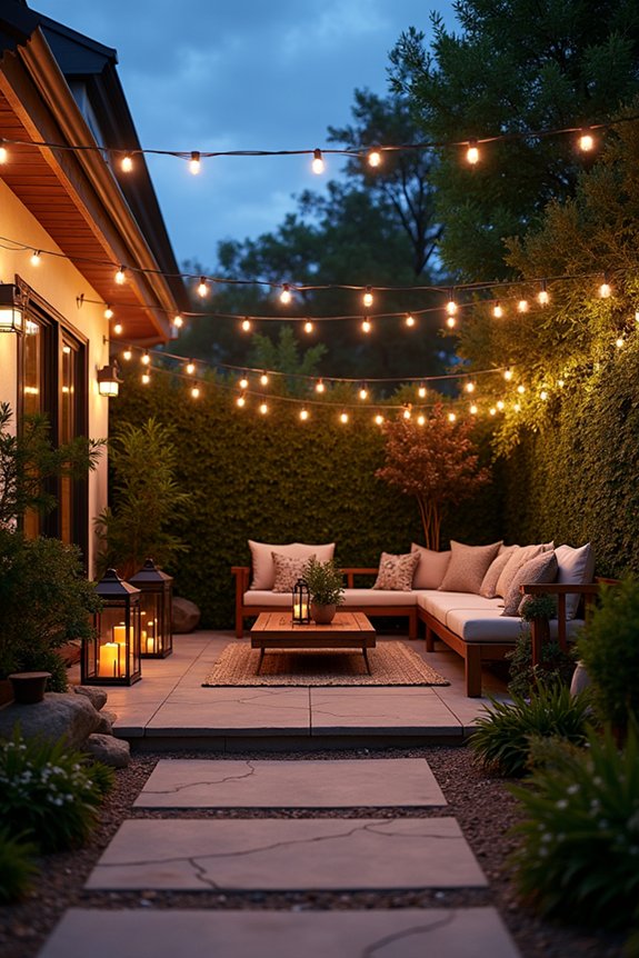 layered backyard lighting design