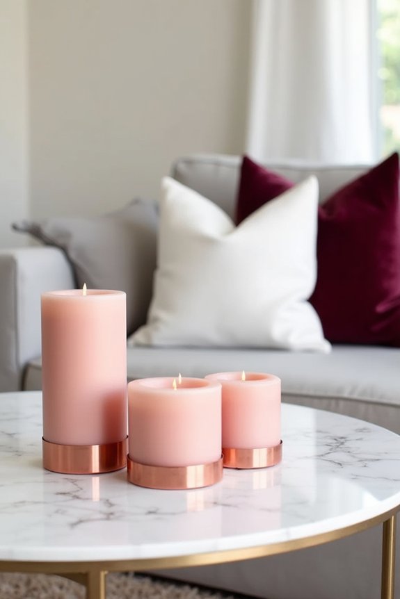 layered candles for ambiance
