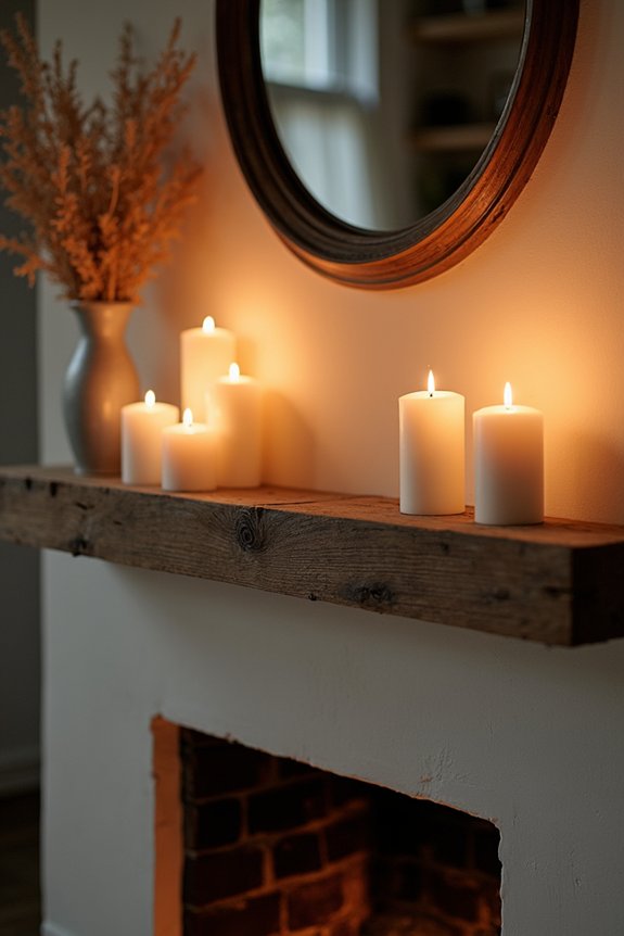 layered candles for ambiance