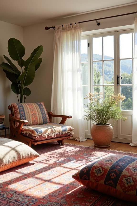 layered cozy floor textiles