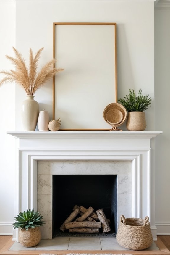 layered decor for fireplaces