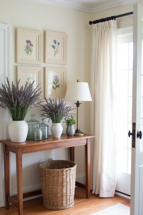 layered florals for entryway