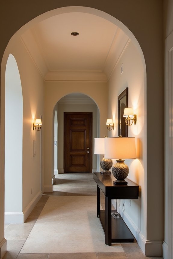 layered lighting enhances entryway sophistication
