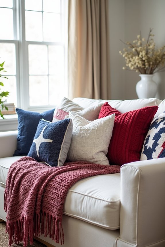 layered patriotic textile decor