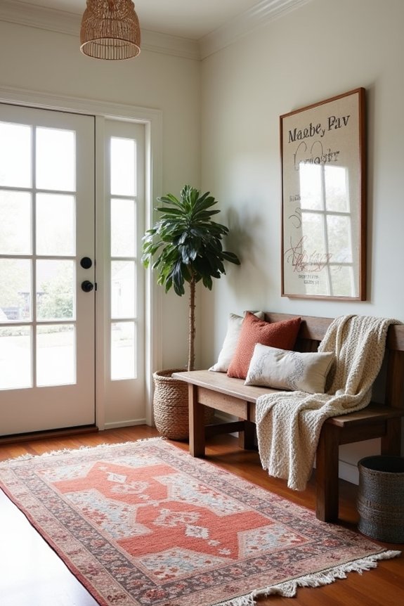 layered rugs create warmth