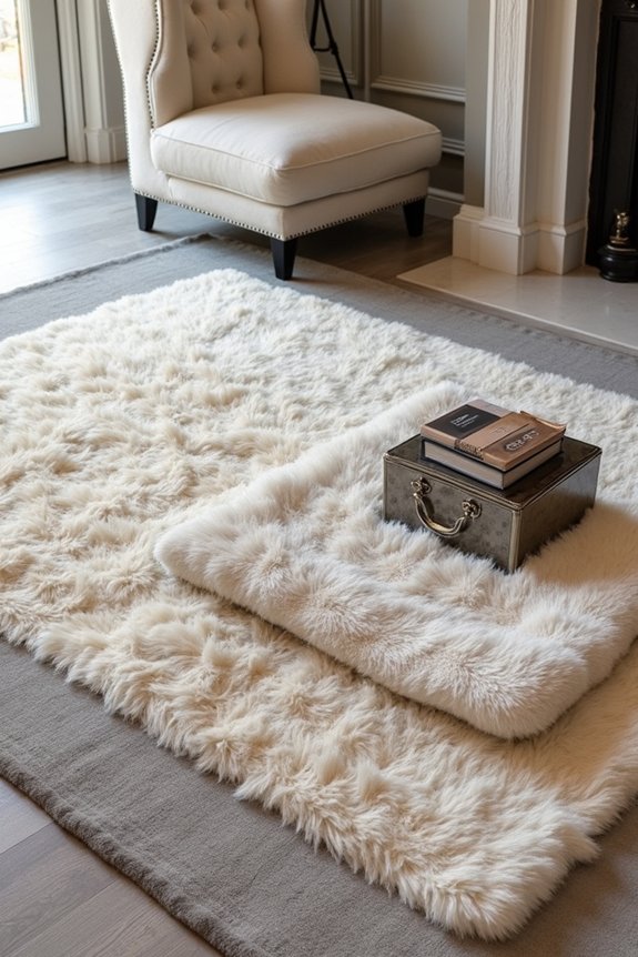 layered rugs enhance elegance