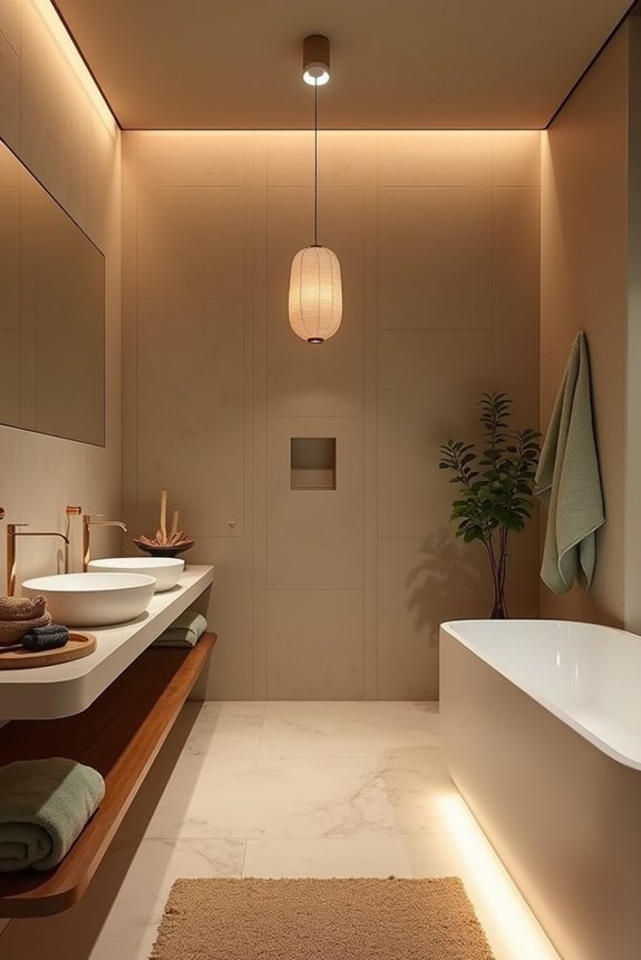 layered warm calming lighting