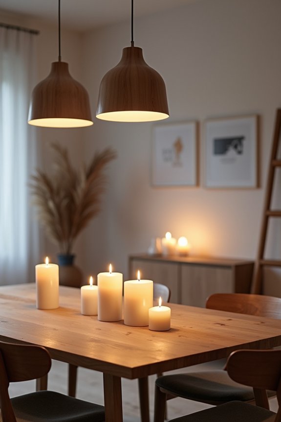layered warm candle lighting
