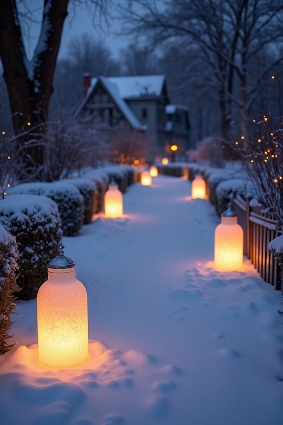 magical winter pathway lighting