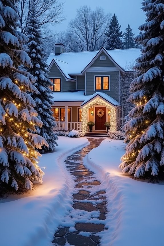 magical winter pathway lighting